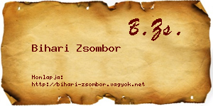 Bihari Zsombor névjegykártya